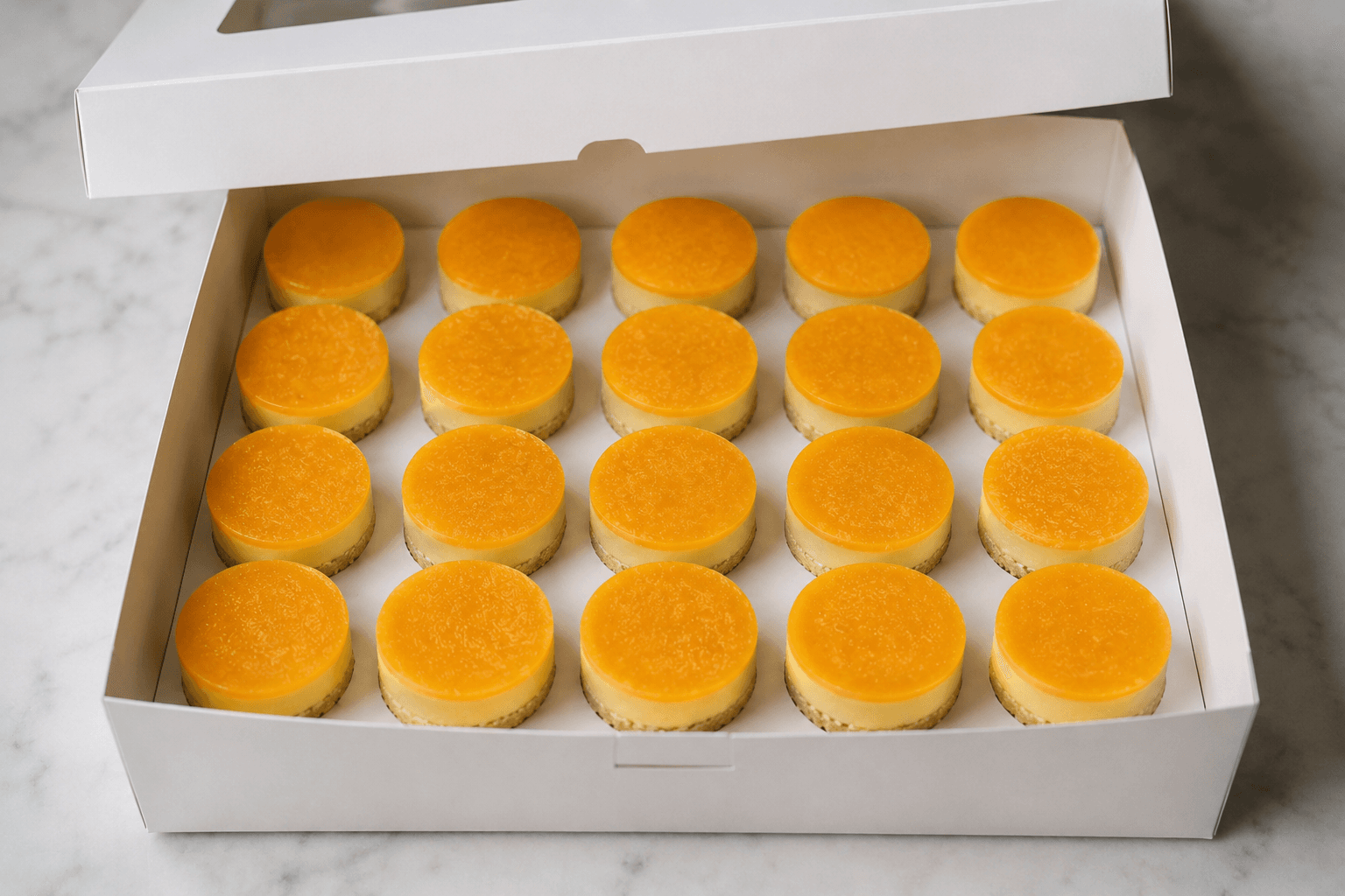 Dessert Wala cheesecakes packed in white wholesale box